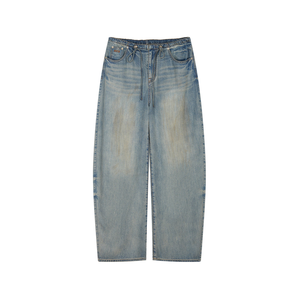 Washed tencel denim trousers