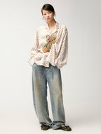 Washed tencel denim trousers