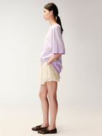 Bow appliqué embroidered T-shirt
