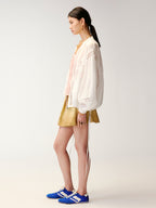 Lace openwork embroidered baseball jacket