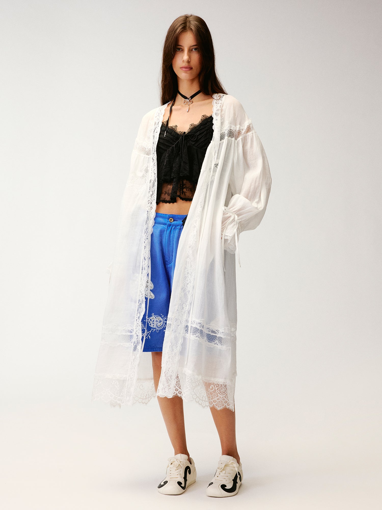 Lace embroidered tea dress