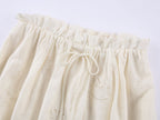 Openwork embroidered wool-blend skirt