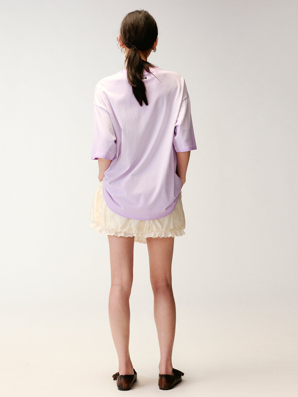 Openwork embroidered wool-blend skirt