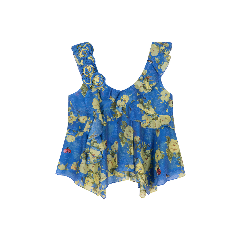 3d floral appliqué cami