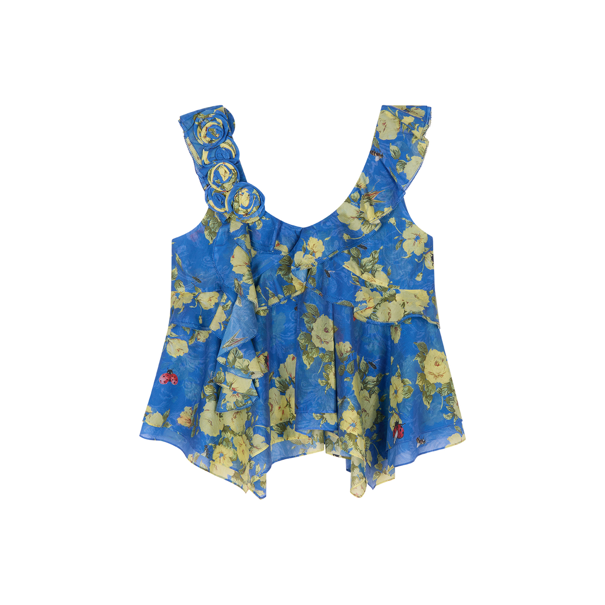 3d floral appliqué cami