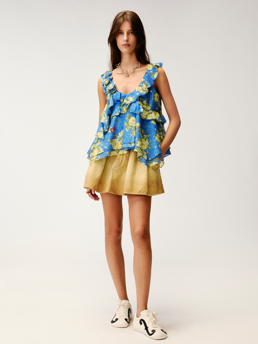 3d floral appliqué cami