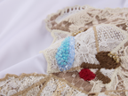Lace appliqué pleated shirt