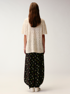 Openwork embroidered knit T-shirt