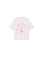 Carnival flock print and foil-stamped T-shirt