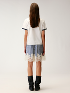 Carnival flock print and foil-stamped ringer T-shirt