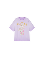 Lace appliqué embroidered T-shirt