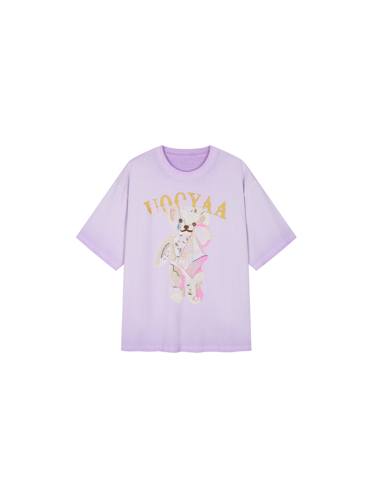 Lace appliqué embroidered T-shirt