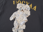 Lace appliqué embroidered T-shirt