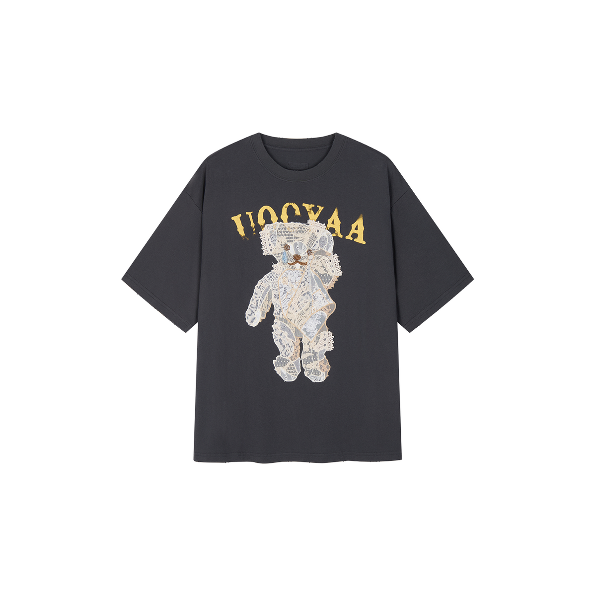 Lace appliqué embroidered T-shirt