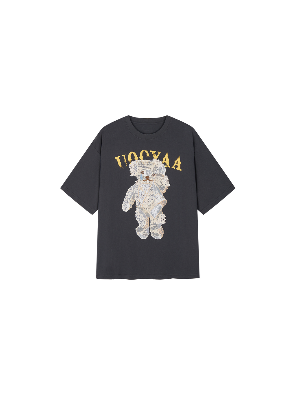 Lace appliqué embroidered T-shirt
