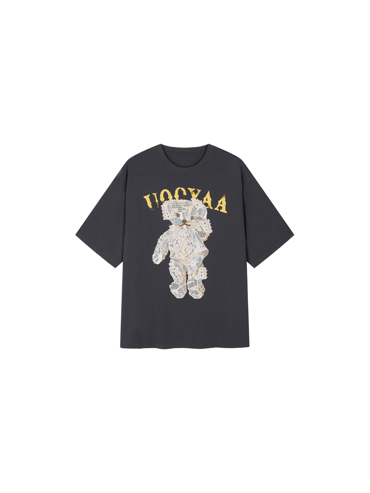 Lace appliqué embroidered T-shirt