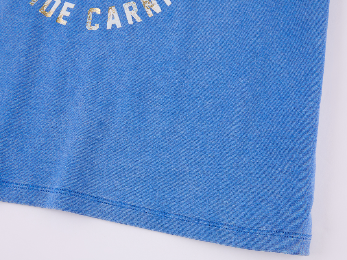 Carnival flock print and foil-stamped T-shirt
