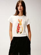 Carnival bunny appliqué T-shirt
