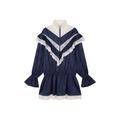 Lace spliced half-zip sporty dress