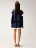 Lace spliced half-zip sporty dress