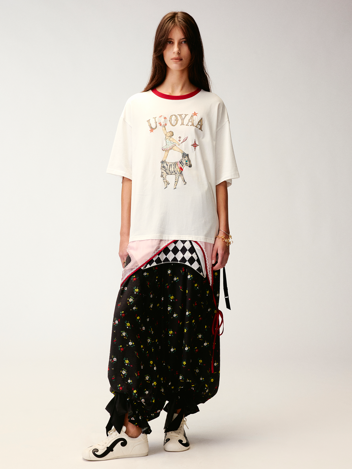 Draped layered camisole T-shirt