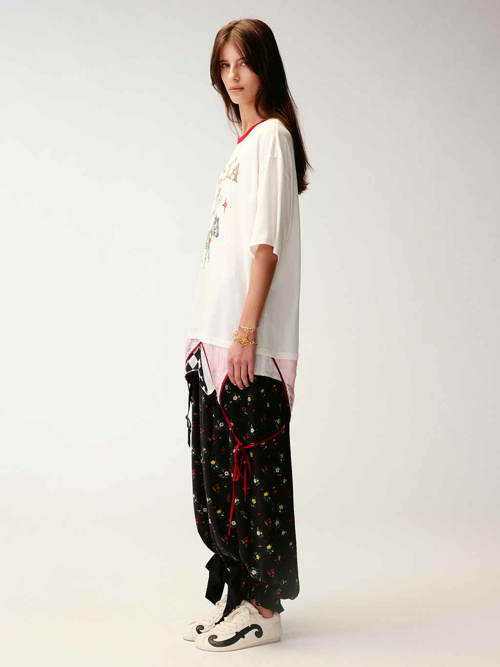 Draped layered camisole T-shirt