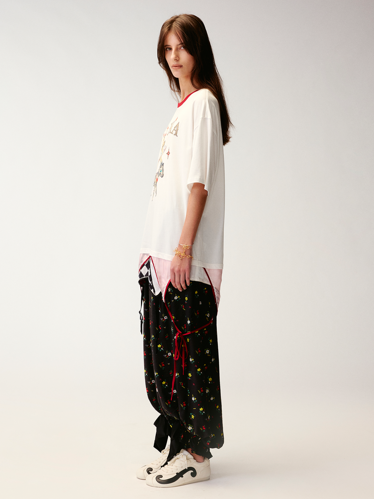 Draped layered camisole T-shirt