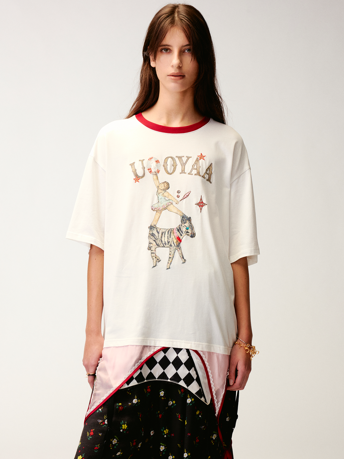 Draped layered camisole T-shirt