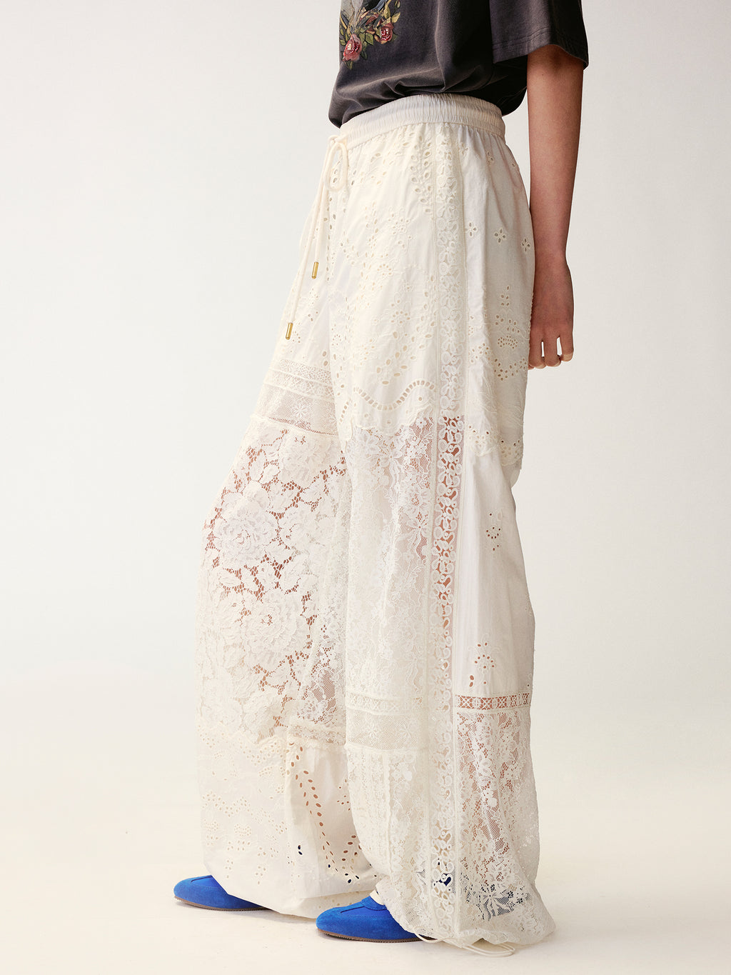 Lace Patchwork Cargo Pants