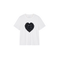 Heart lace swan beaded T-shirt