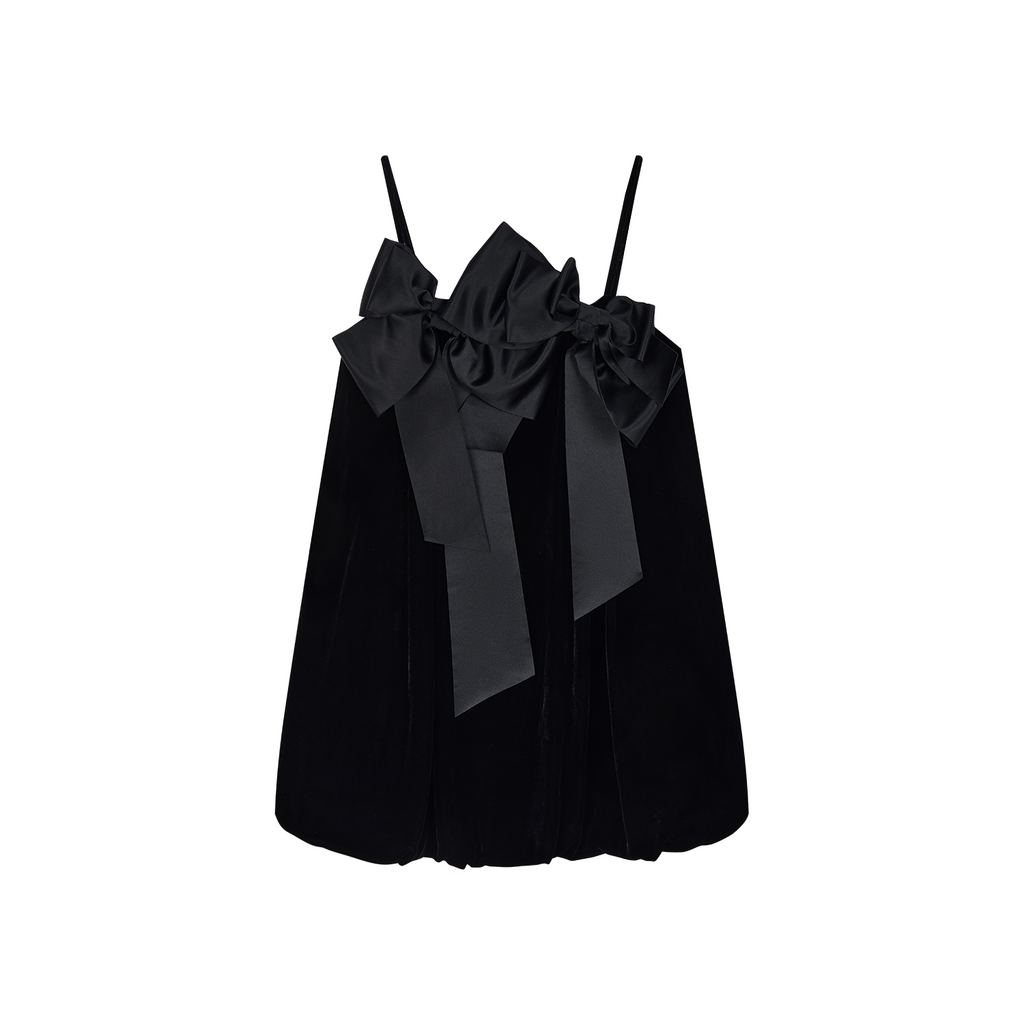 3d bow silk cami dress
