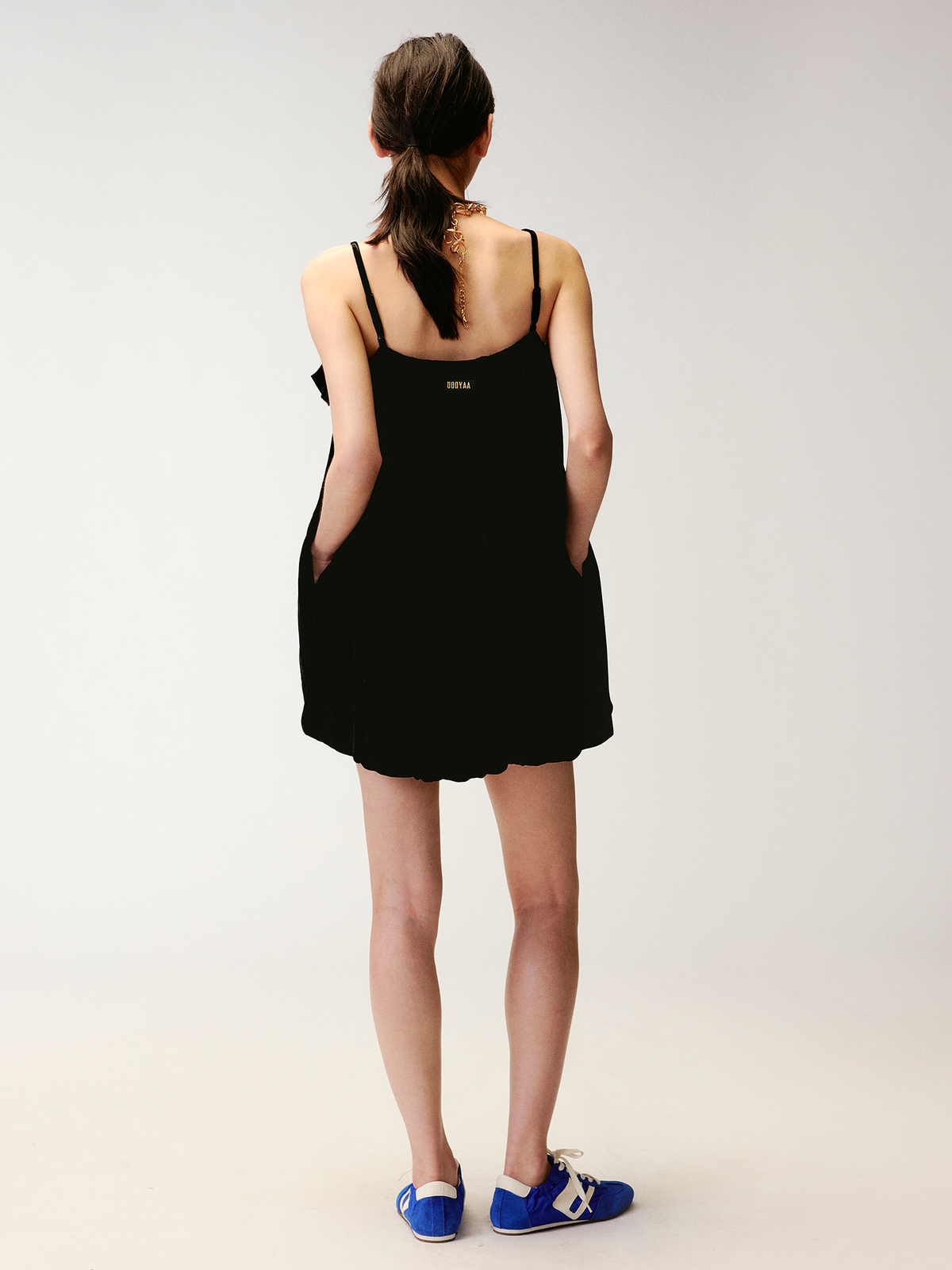 3d bow silk cami dress