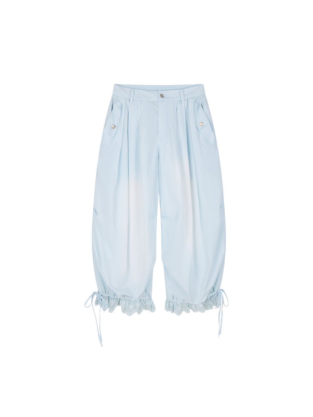 Cutout embroidered seven-point cargo pants
