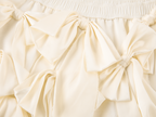 3d satin lace bow mini skirt