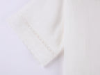 Cutout embroidered sailor collar shirt