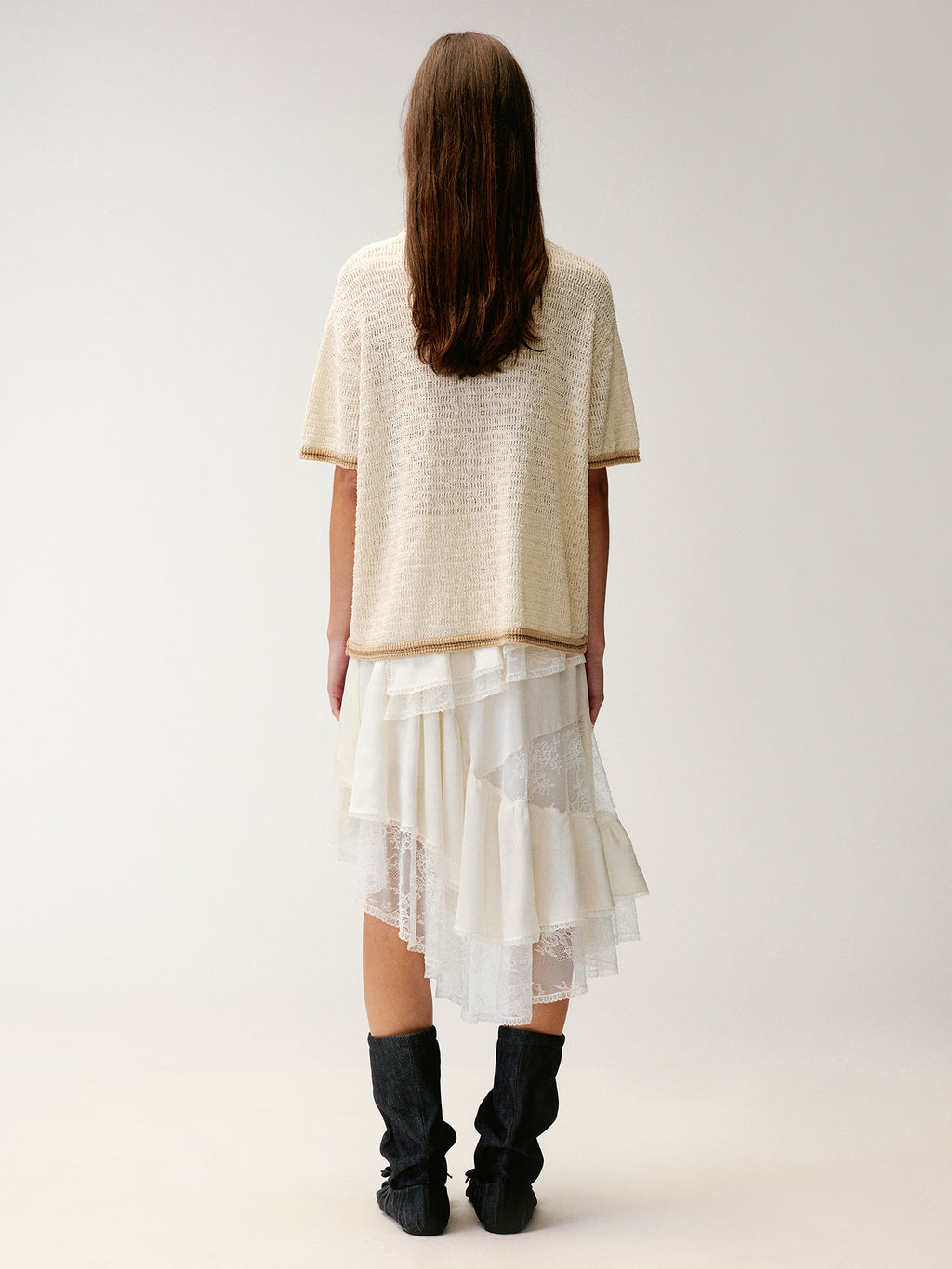 Hand-crocheted insect and floral cardigan
