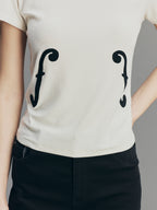 Youthful Flocked Note Graphic T-Shirt