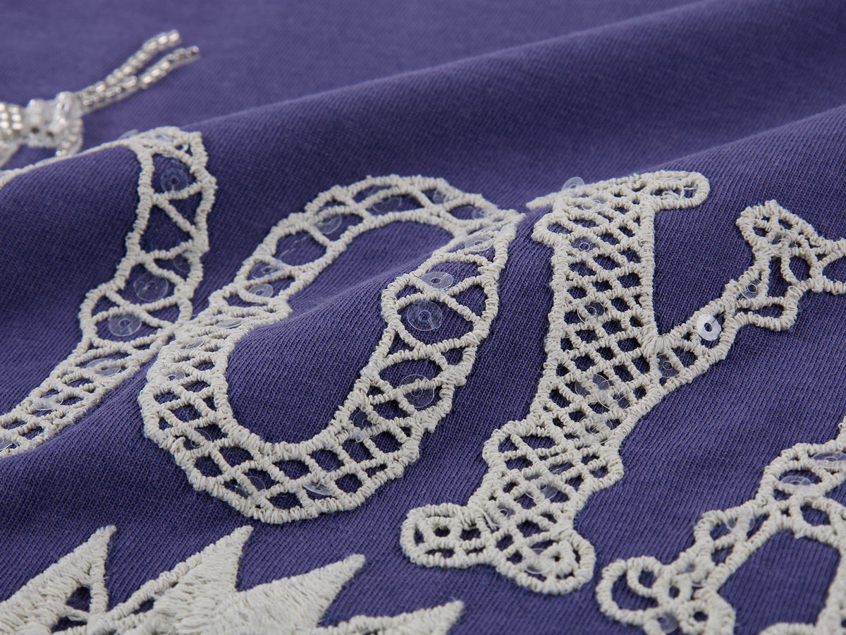 Lace embroidered hedgehog T-shirt