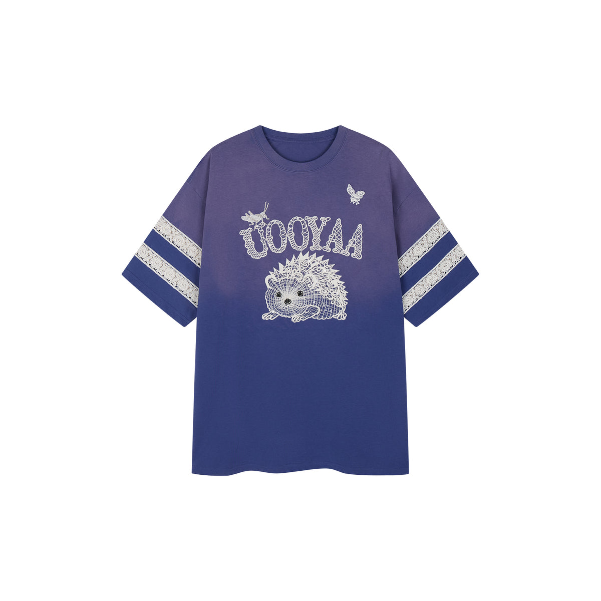 Lace embroidered hedgehog T-shirt