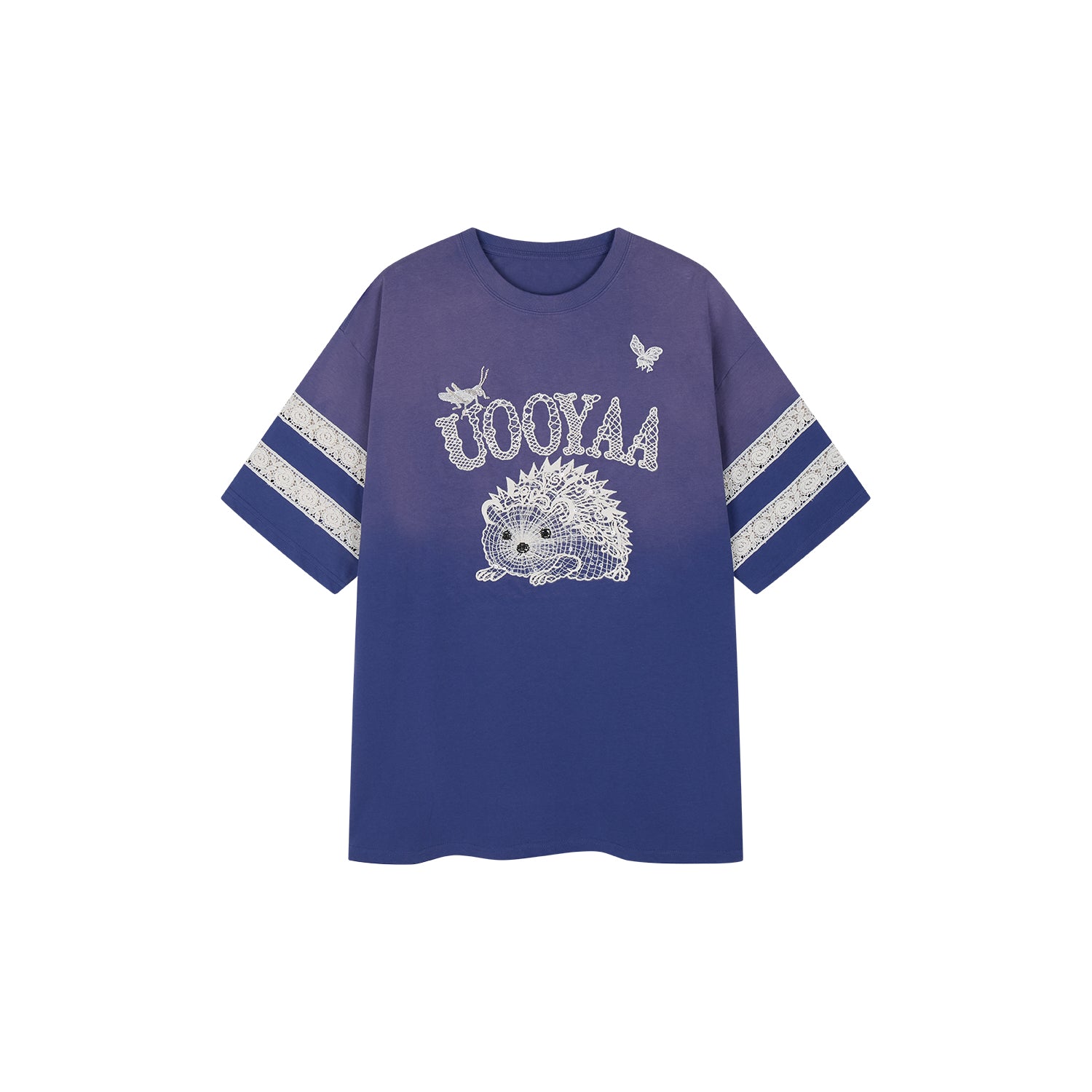 Lace embroidered hedgehog T-shirt