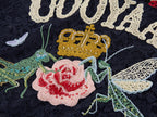 Insect and floral embroidered lace T-shirt
