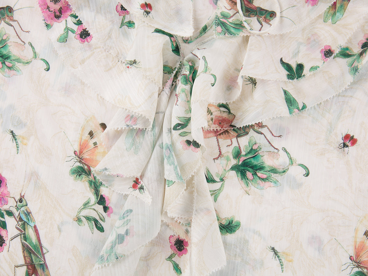 Insect and floral print dress