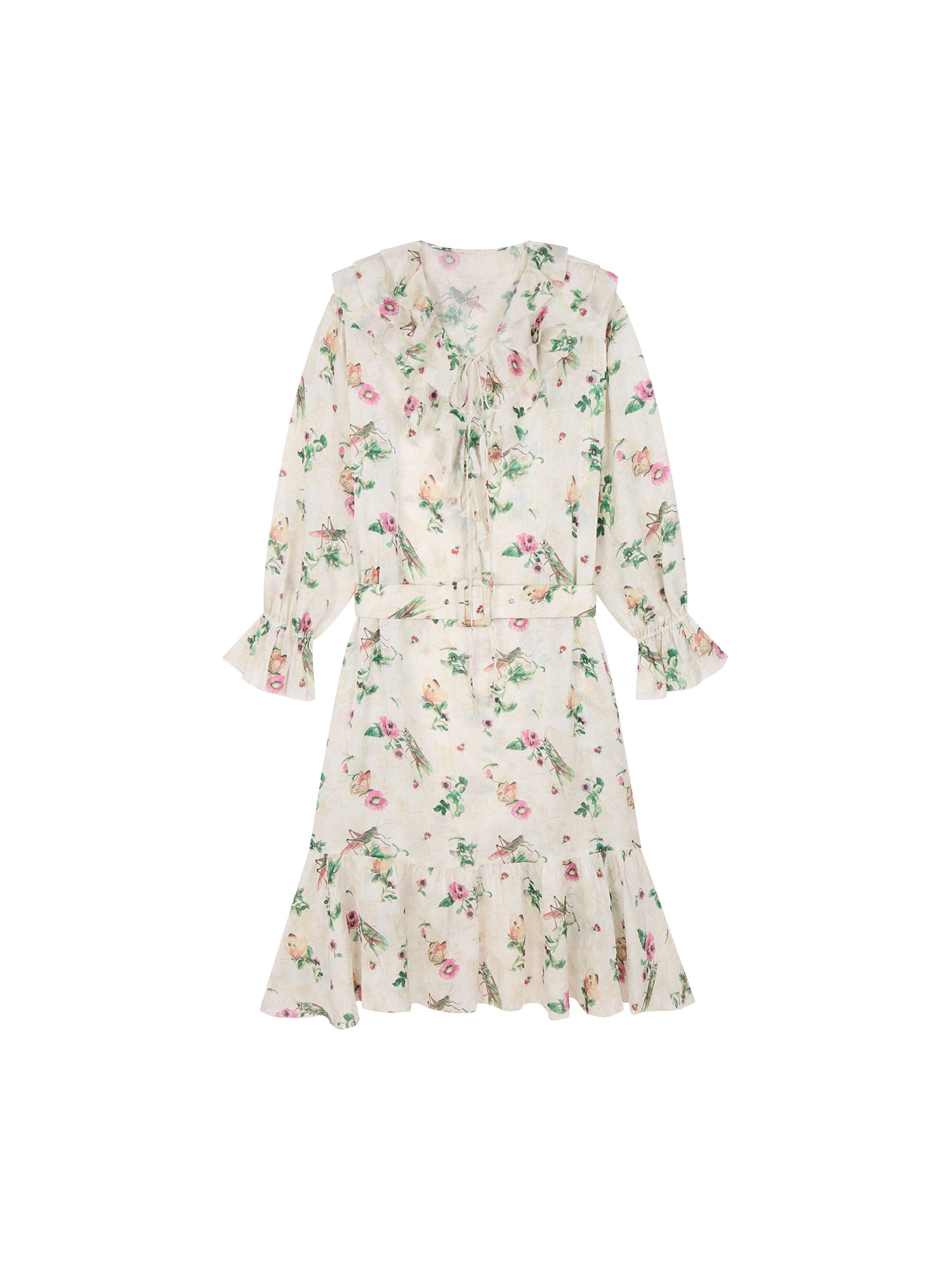 Insect and floral print dress