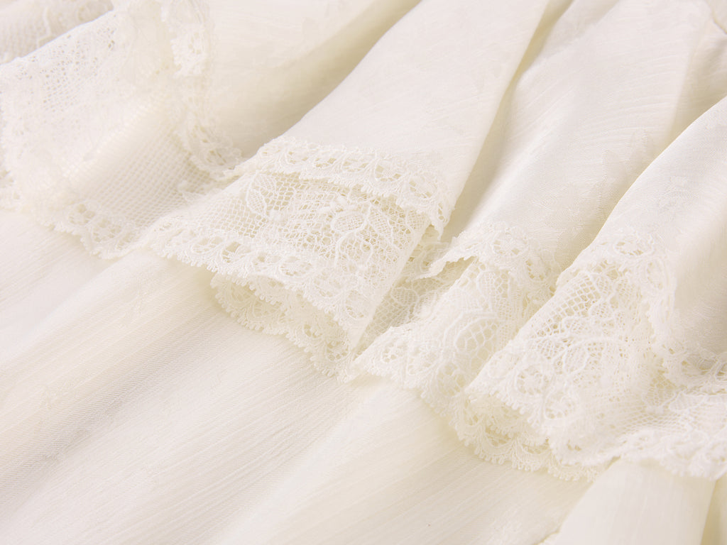 Irregular lace patchwork skirt