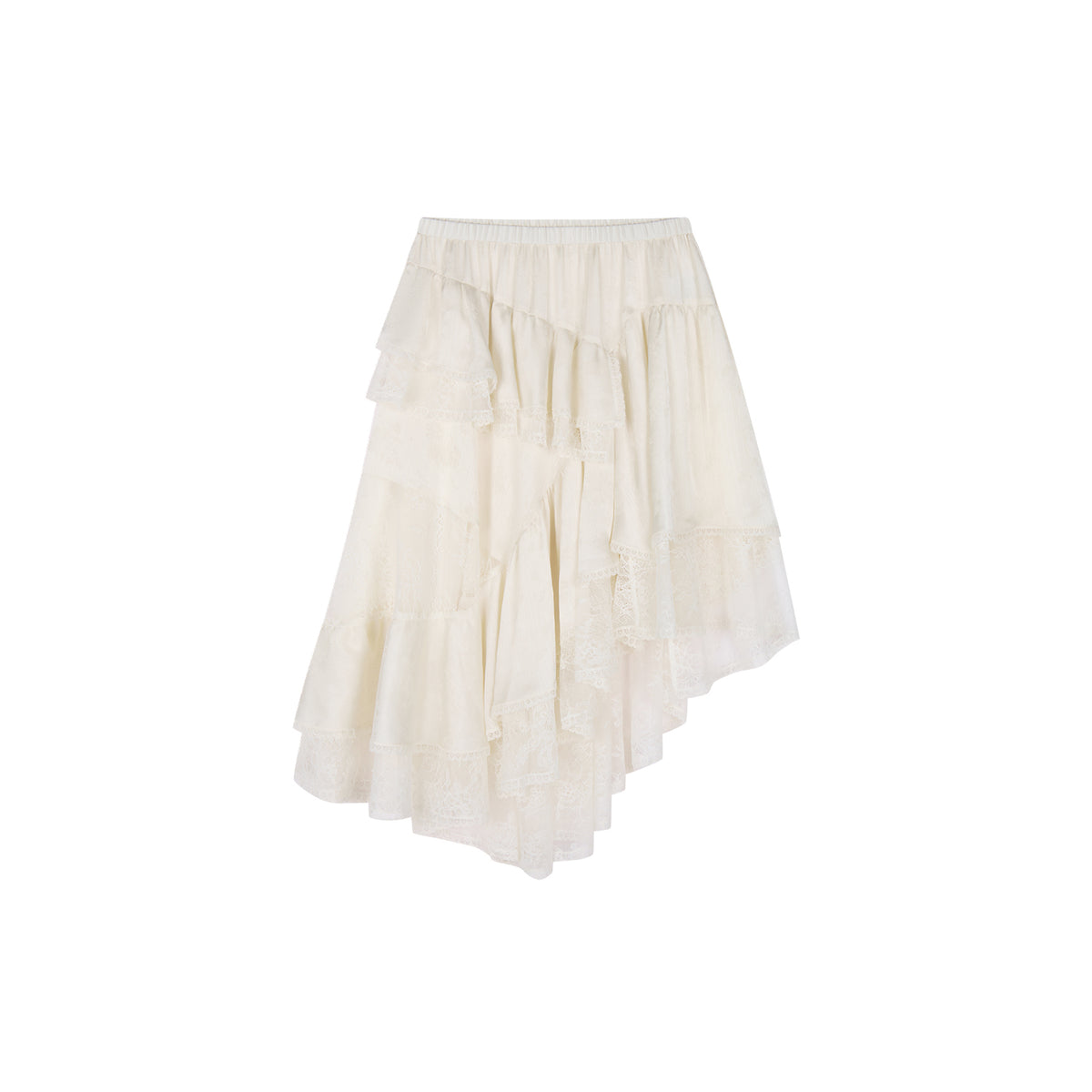 Irregular lace patchwork skirt