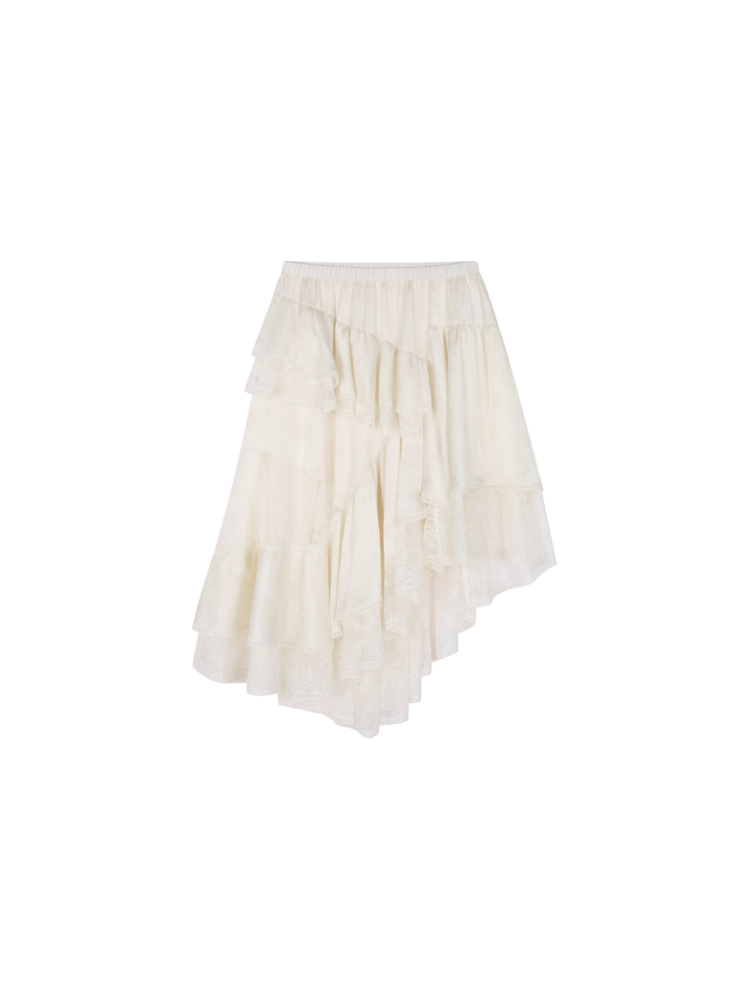 Irregular lace patchwork skirt