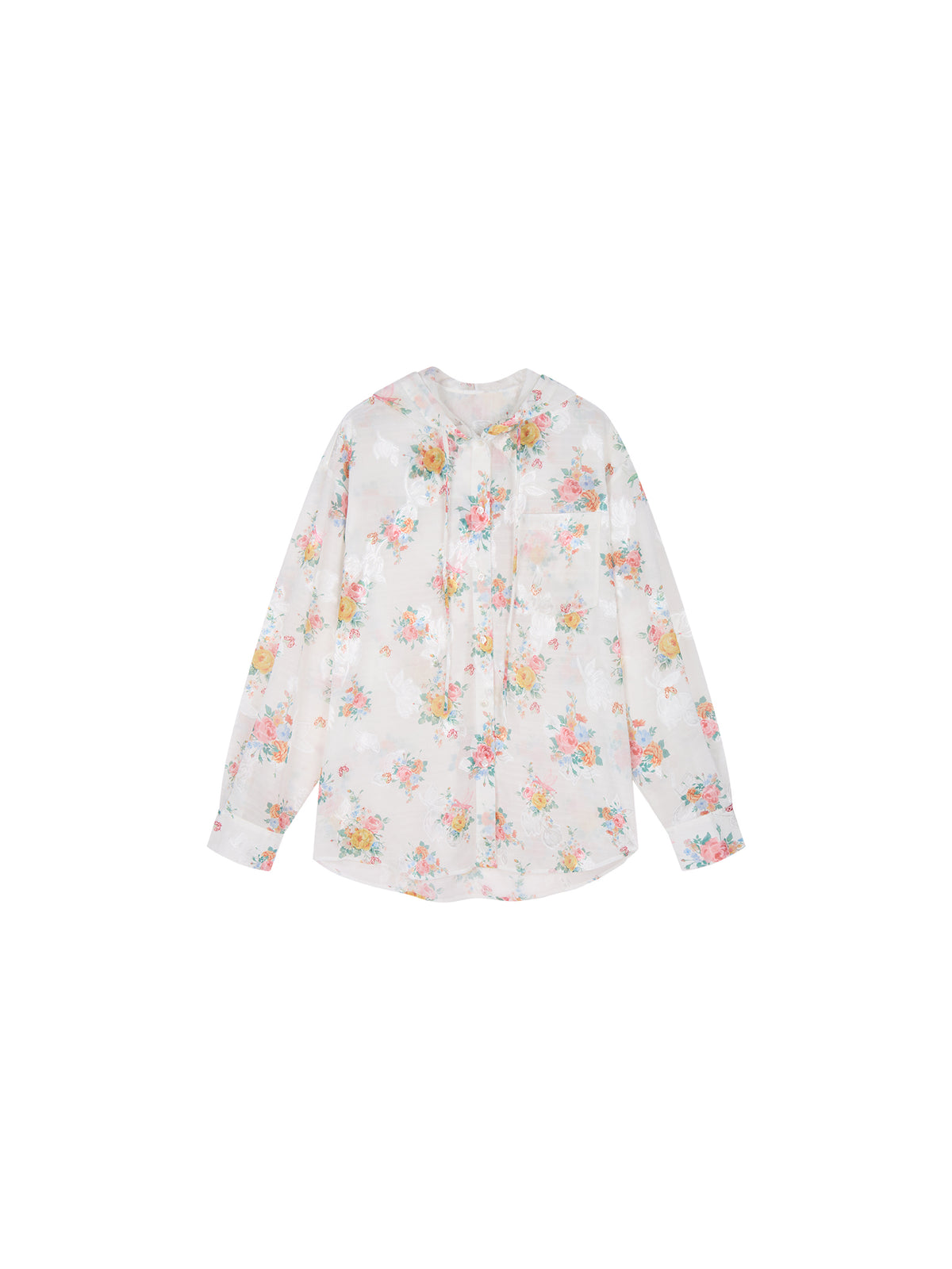 Vintage Wallpaper Print Hooded Shirt