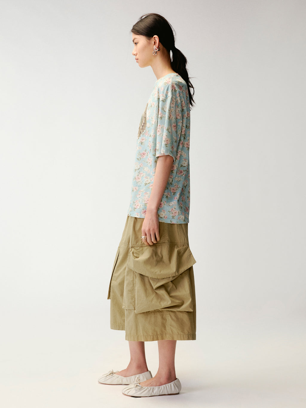 Swan Graphic Print Cotton T-shirt