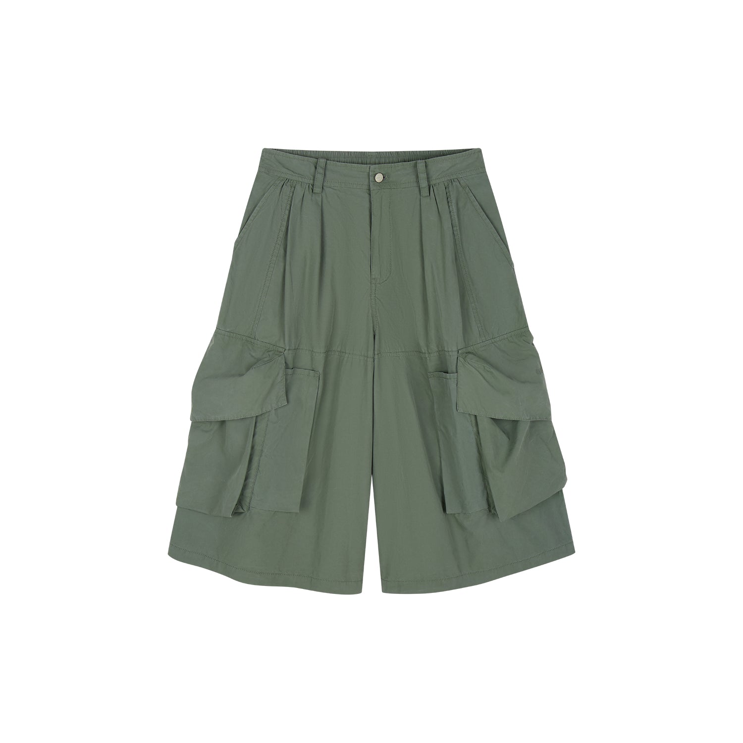 Multi-Pockets Knee-Length Cargo Shorts