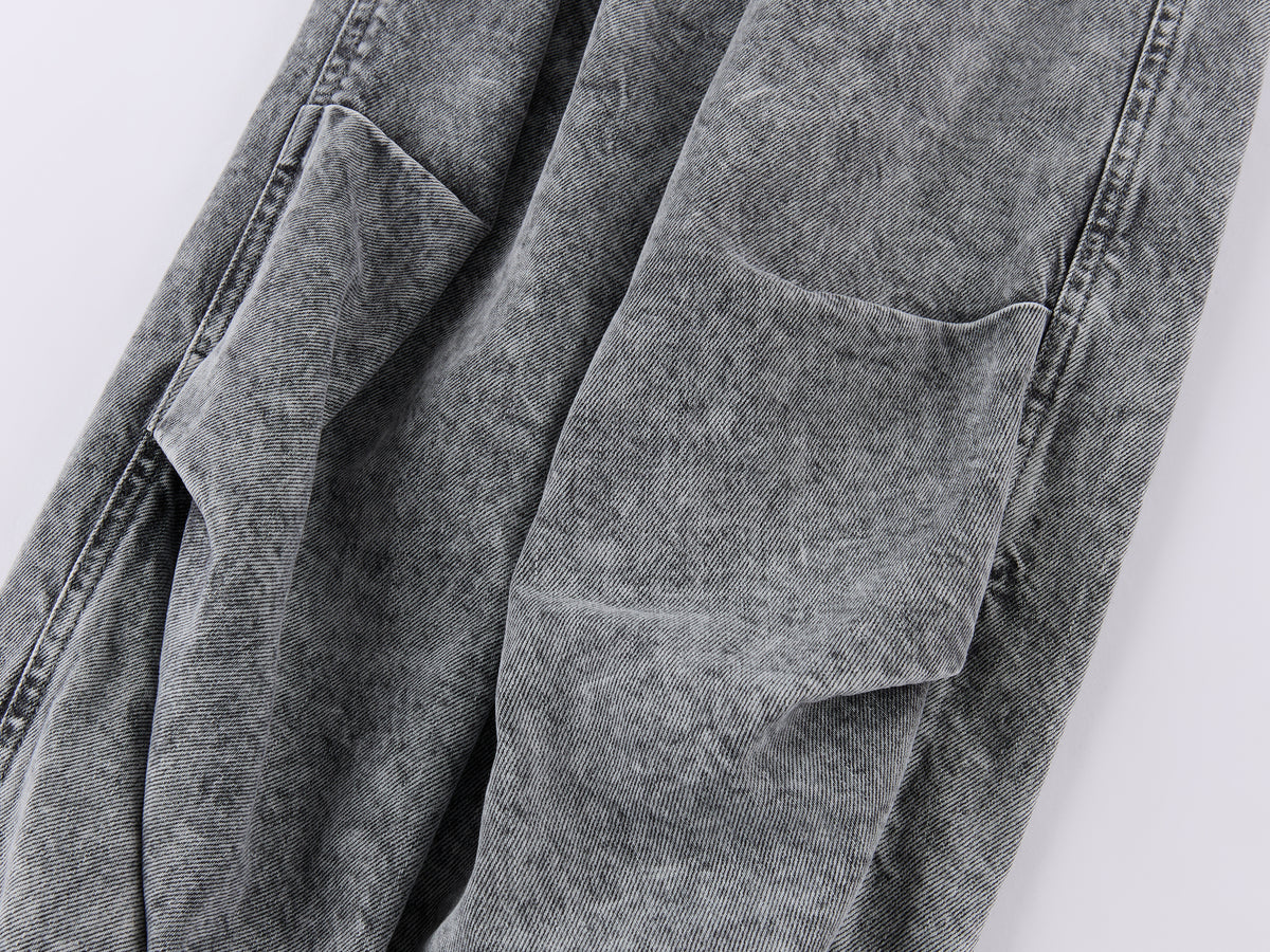 Pleated Cropped Cargo Pants